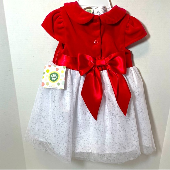 Little Me Infant Holiday Dress 12 Months Red/White. I paid retail. Price Firm. - Picture 2 of 9